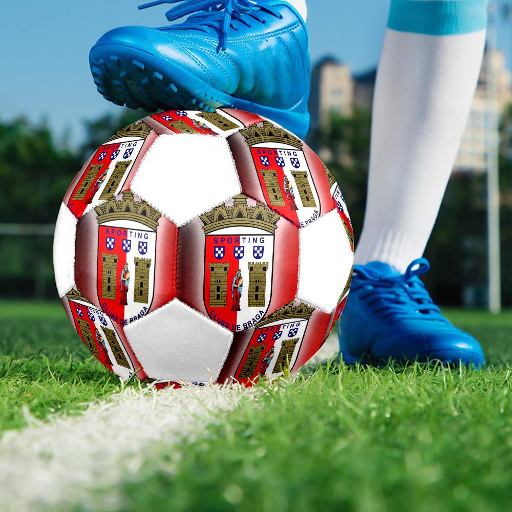 1PC SC Braga poster size 5 soccer ball PrahaIndoor Soccer Ball Colorful All Ages Machine Stitched PVC Competition Ready Durable High-Bounce