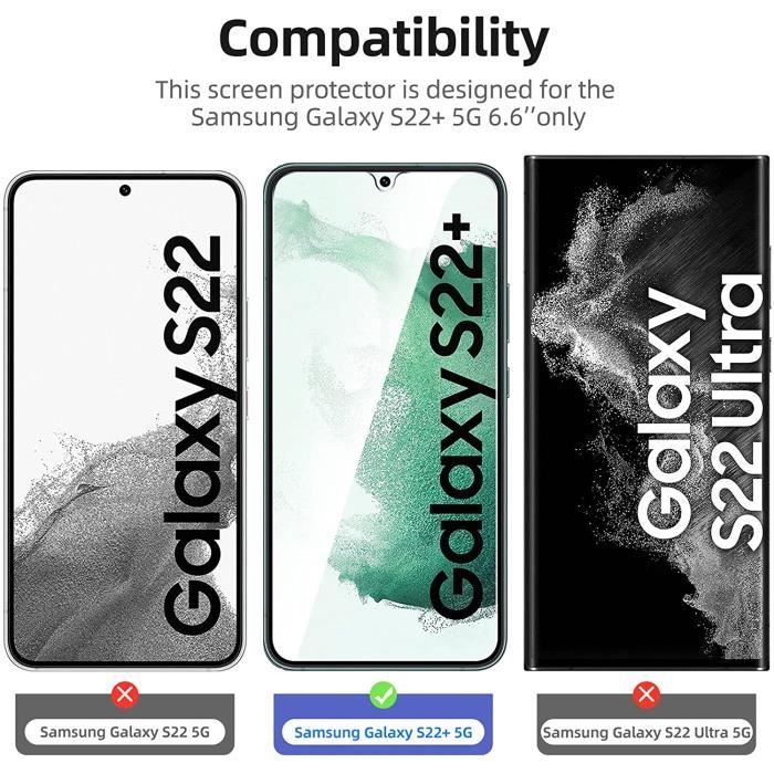 Film de protection - new'c - samsung galaxy s22 plus - lot de 3 - anti rayures - ultra résistant - 0,26mm