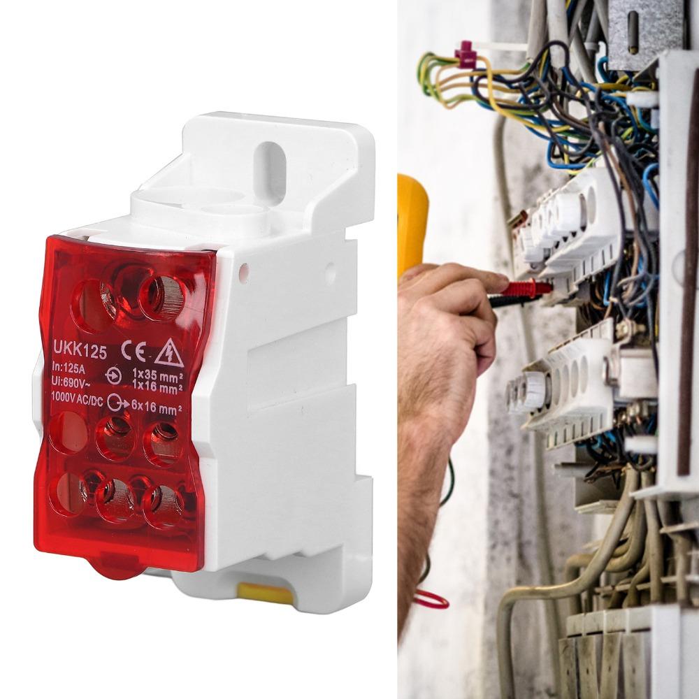 690V 125A Universal Electric Terminal Block Red Junction Box Electrical Installations