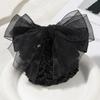 Elegant Bowknot Net Bun Snood Vintage Women Spring Clips Fashion Hair Clips  Wedding
