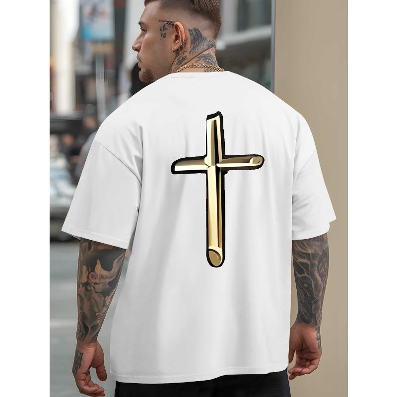 

European Size Men s Oversized Summer T-Shirt with Money Lettering Print - Breathable Round Neck Short Sleeve Casual Loose Fit Tee for Outdoor Sports 4XL білий