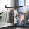 Wall Mounted Clothes Drying Rack Laundry Drying Rack for Laundry Space Saver Clothes Rack Retractable Dryer Racks Black