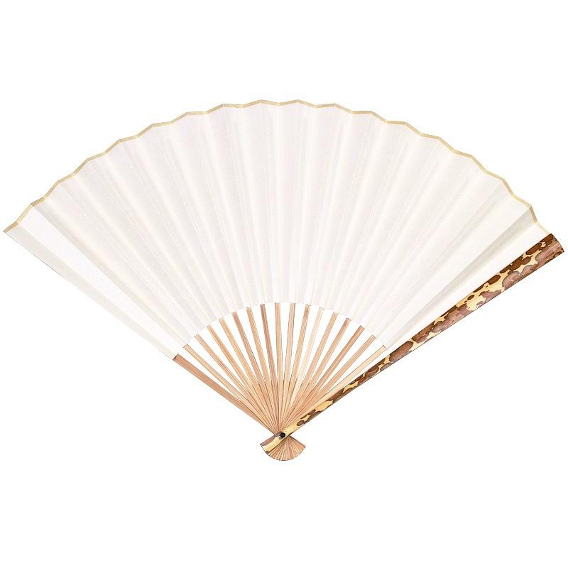 Meifei Handmade Bamboo Xuan Paper Folding Fan - Ancient Style Blank Painting Fan (7 , 8 , 9.5 ) 5-inch Xuan Paper Fan [Small Eggplant Head]