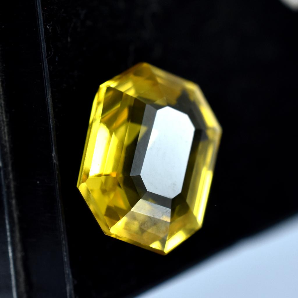 Sapphire Yellow Unique Color Emerald Cut 7.20Ct Natural Loose Gemstone CERTIFIED AR-182