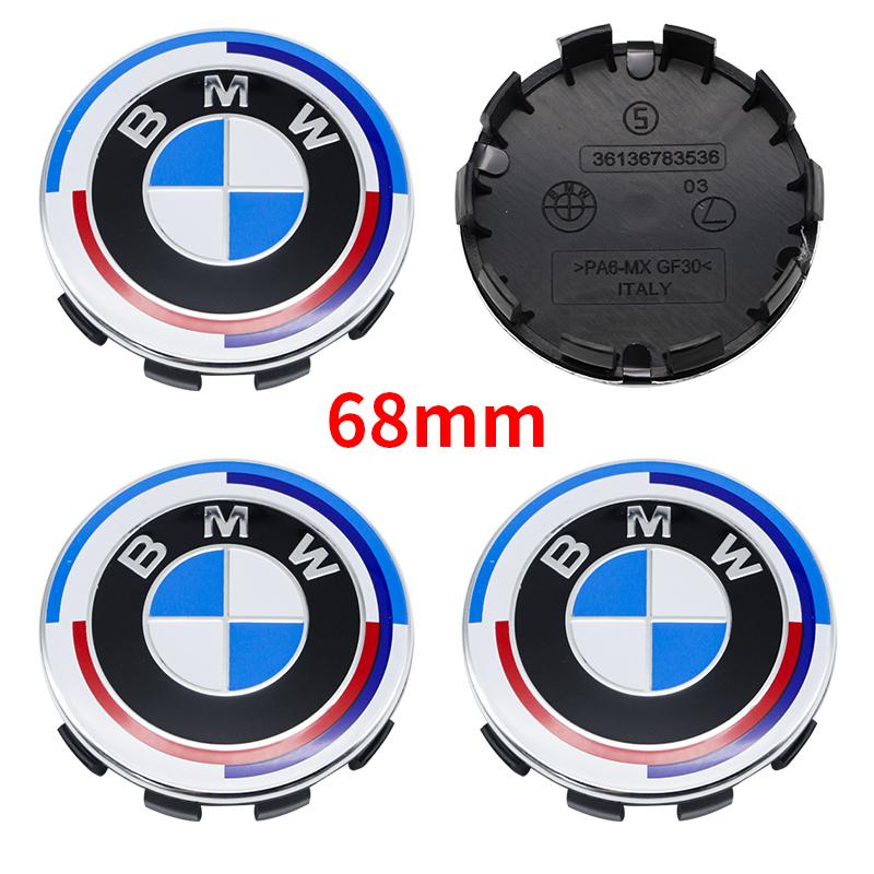 BMW 4Pcs 56mm 68mm Wheel Center Caps For BMW 50th Anniversary M Power Carbon Fiber Hubcap Emblem Badge E46 E90 F10 F30 G20 X5