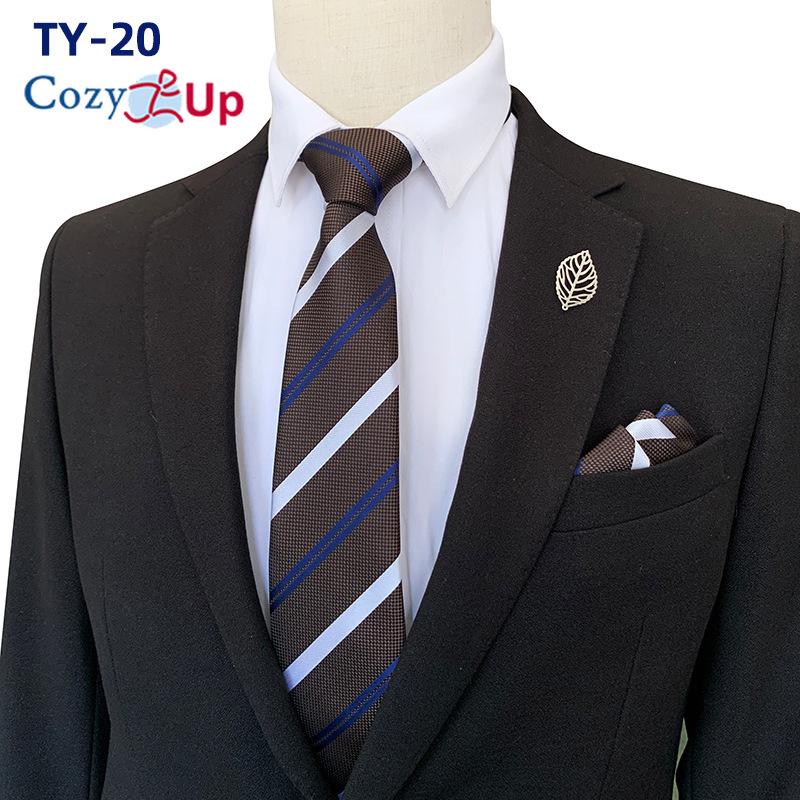 Men Two-piece Tie Set Stripe Necktie  Business Fashion Handkerchief Paisley