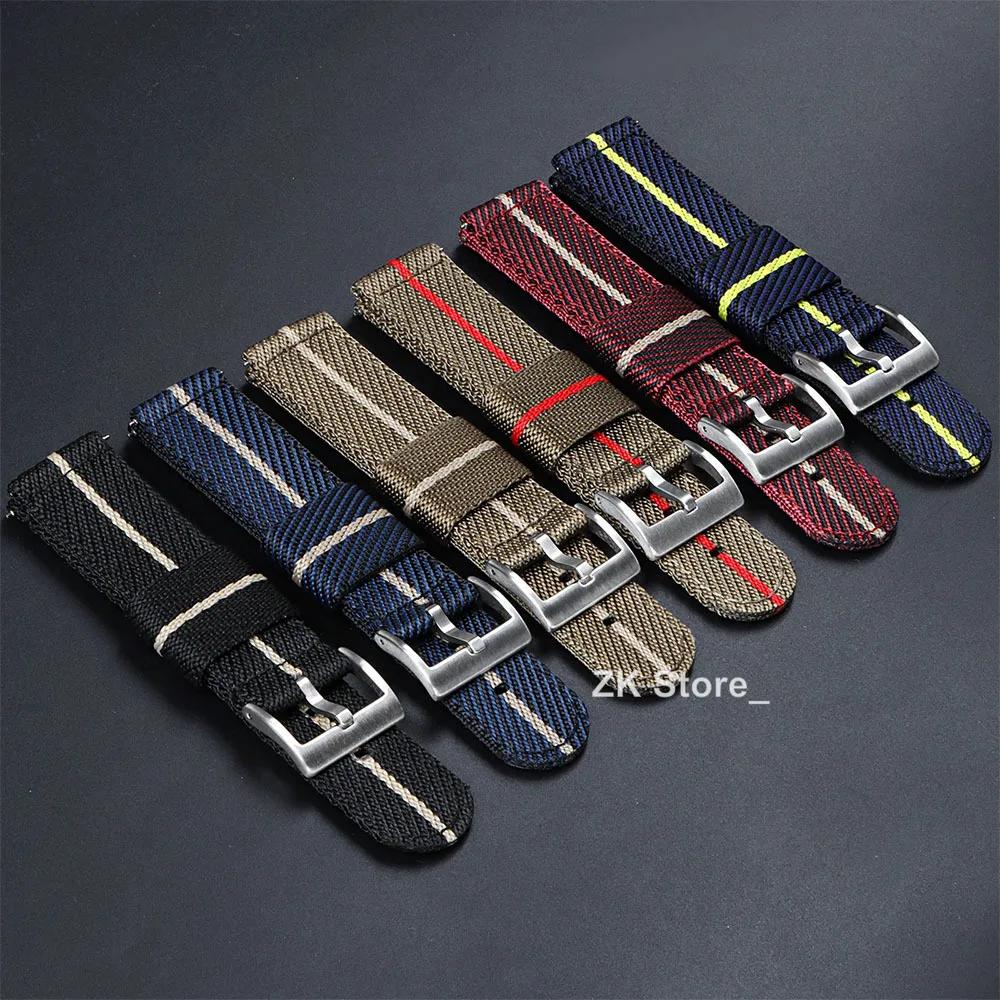 20mm 22mm Nylonowy Pasek do Zegarka Premium Gładki Miękki Nylon Sportowe Paski Zamienne Szybkozłącze Uniwersalna Płócienna Bransoleta Pasek do Zegarka