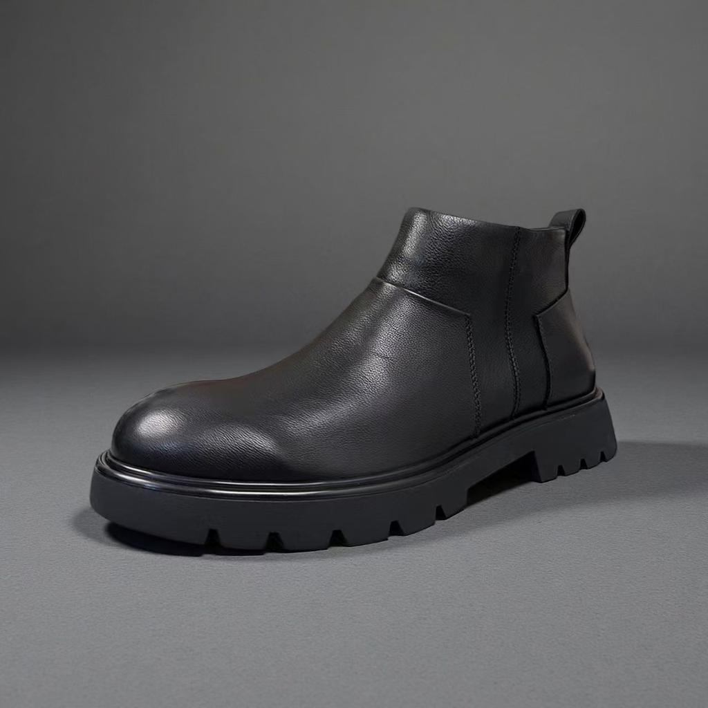Erkek Chelsea Botları Ayak Bileği Botları Yeni Ürünler Erkek Kadife Sıcak Deri Ayakkabılar Moda Çok Yönlü İş Erkek Botları Deri