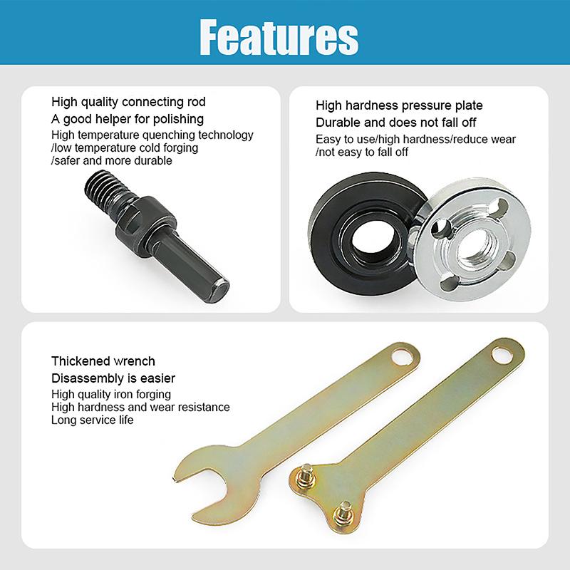 5Pcs/Set 10Mm Diy Electric Drill Variable Angle Grinder Adapter Converter Kit Angle Grinder Electric Drill Connecting Rod Tool