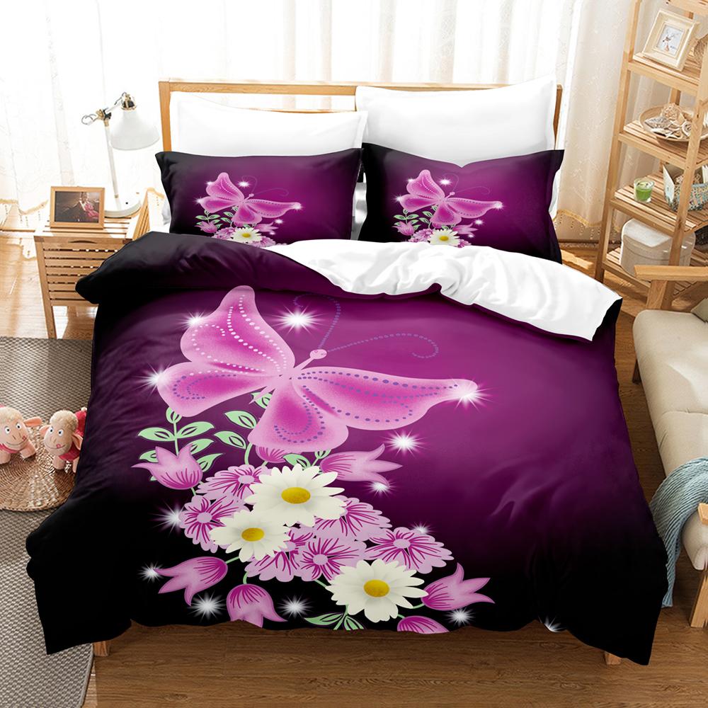 3D Butterfly Bedding Set For Adults And Kids, Duvet Cover Sets, Twin Full Queen And King Bedroom Set, Comforter Cover For Girls