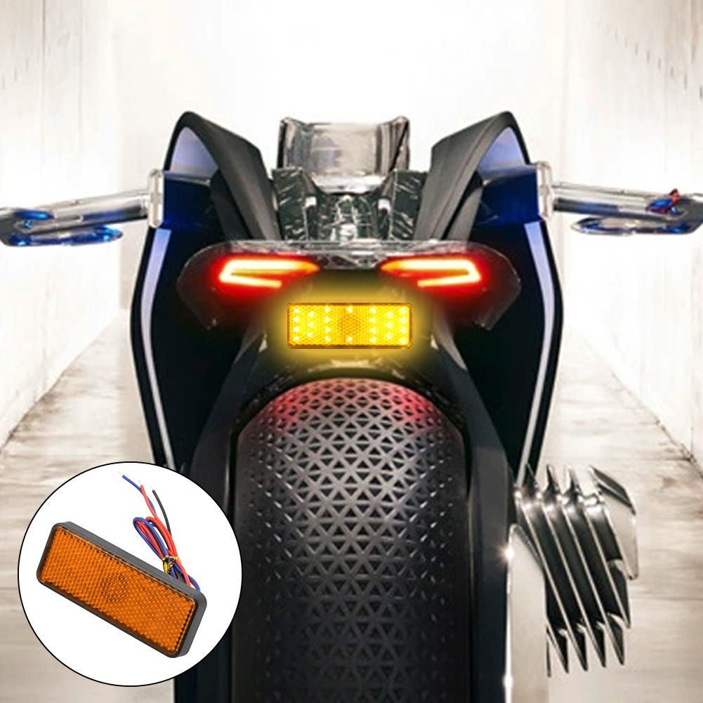 Motorrad Rechteckreflektor Rücklicht Bremsleuchte Motorrad Rücklicht Auto ATV LED Reflektoren LKW Seitenwarnleuchten