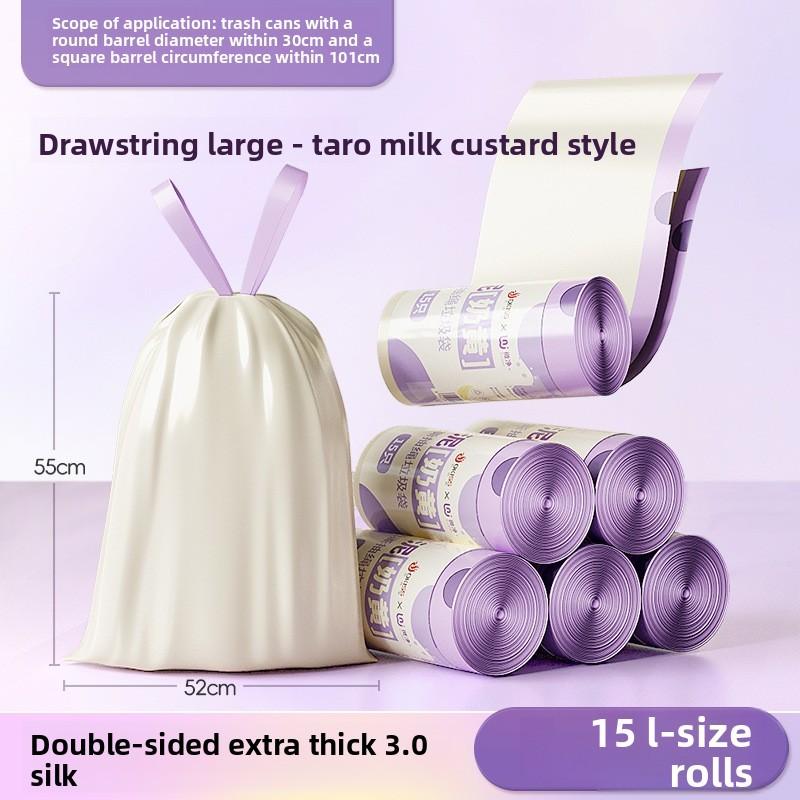 Plastic Drawstring Trash Bag With Thick Pe Material For Home Kitchen Cleaning And Waste Disposal