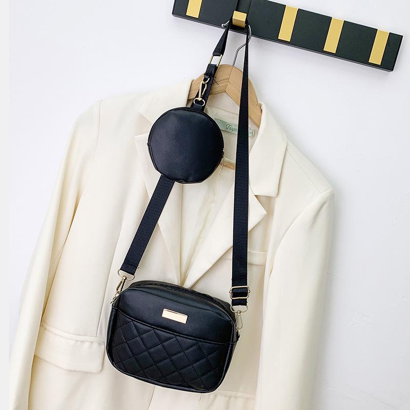 Cozy Up Xiaoxiangfeng Two-piece Travel Crossbody Diamond Grid Bag