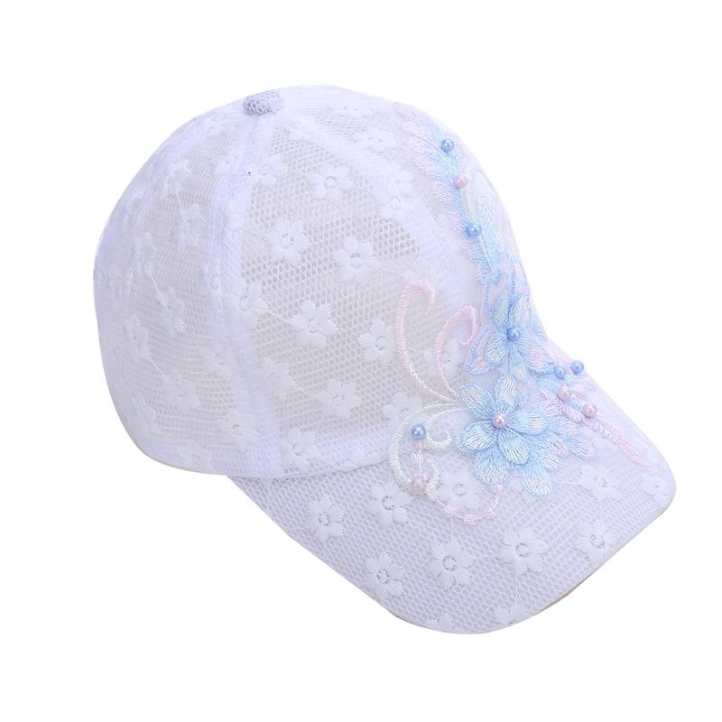Letní krajkové květiny Prodyšná venkovní sportovní sluneční clona pro ženy muže Módní klobouk Nastavitelná baseballová čepice