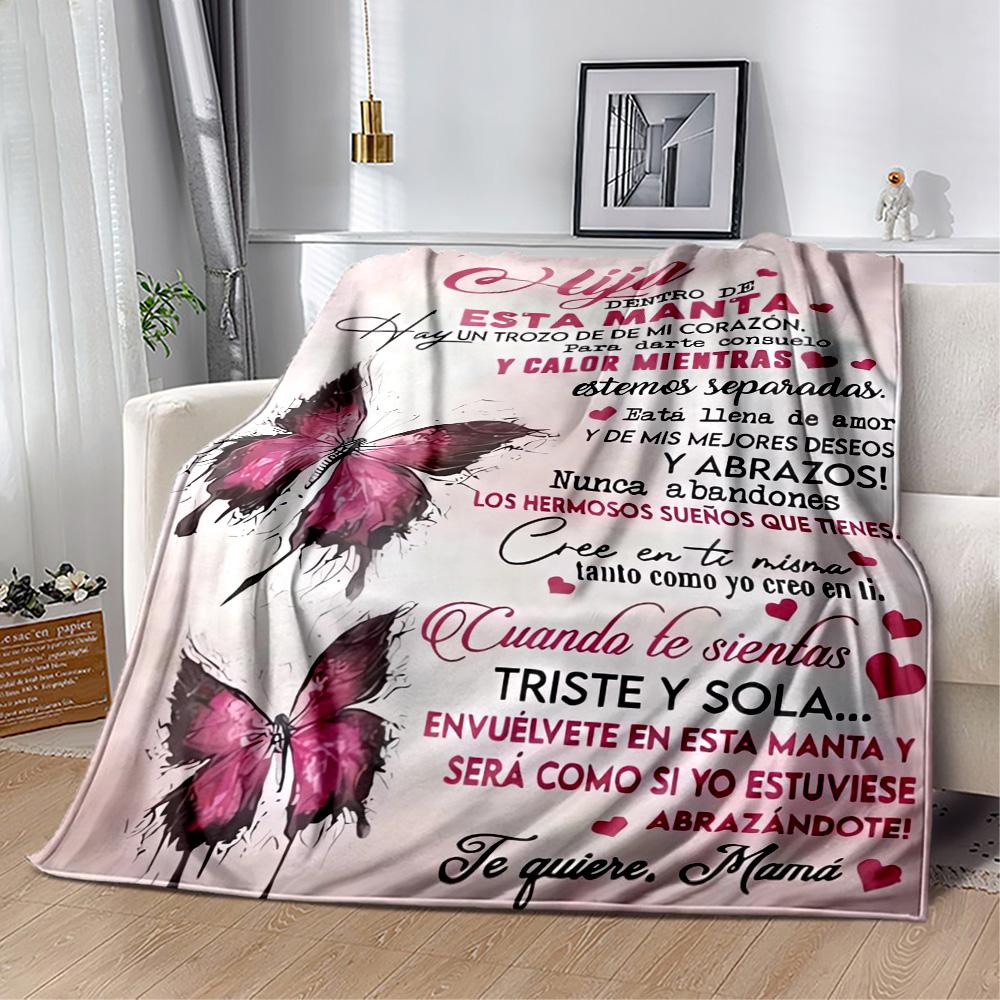 1pc Mom Quotes Blanket Comfortable Soft Lightweight Multi Purpose Blanket for Travel Camping Picnics Sofa Office Bed Living Room Gift for Friends