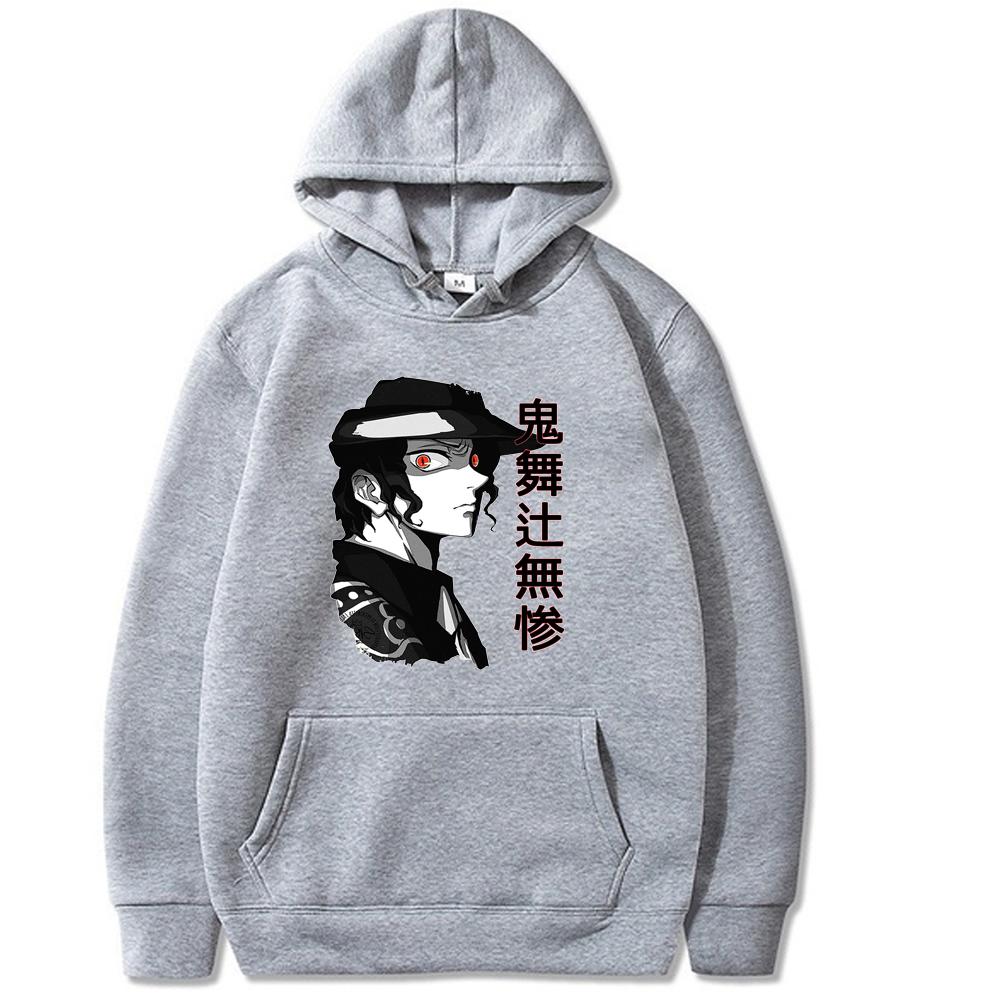Manga Muzan Kibutsuji Demon Slayer Anime Hoodies Casual Long Sleeve Harajuku Aesthetic Boys Fashion Hip Hop Oversized Sweatshirt