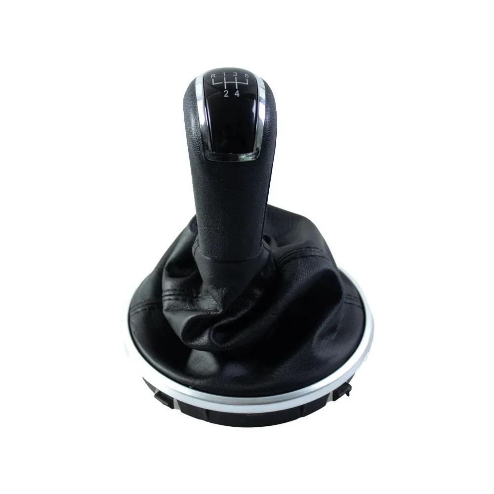 

New 5 Speed Gear Shift Knob with Leather Gaiter Boot Cover for Skoda Fabia 2 2007-2010/Roomster 2006-2010 Interior Parts чёрный