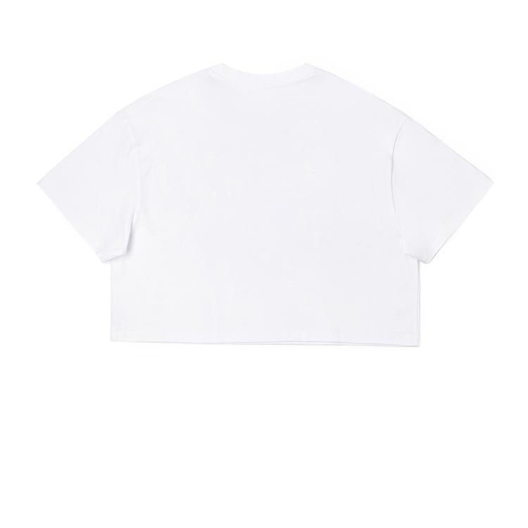 Loose Fit Round Neck Logo Print Short Casual Short Sleeve T-Shirt Women Tops LWT0102823RT00FK14000