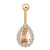 Women Water Drop Rhinestone Barbell Belly Button Navel Ring Piercing Jewelry