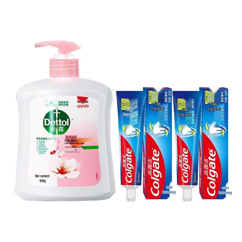 Набор: Мыло для рук Dettol и Зубная паста Colgate для ухода за полостью рта