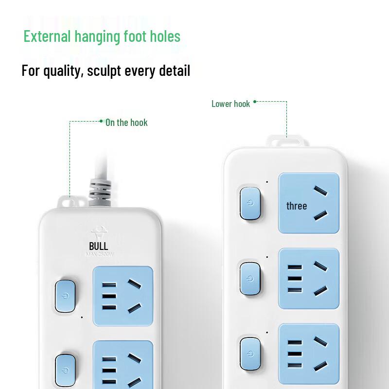 BULL New National Standard 4-Outlet Individually Switched Power Strip