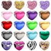 DIY Jewelry Beads Fine Metallic Heart Rose In Bloom Charm Bead for Original Bracelet Gift Pink Red Purple Green Black Blue
