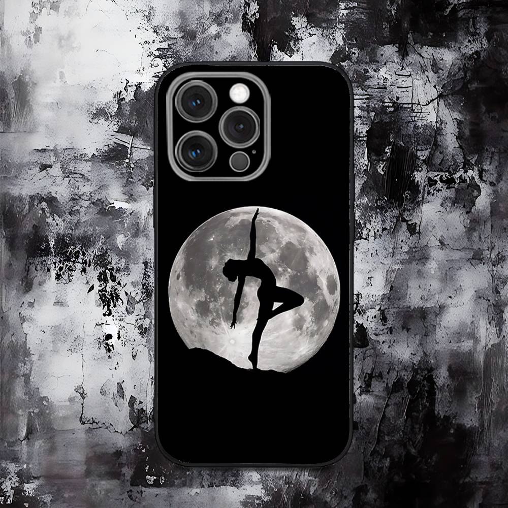 GYM Girl Gymnastic Phone Case For iPhone 16,15,14,13,12,11,Pro,Max,Plus,X,XS,SE,E,Mini,Soft Silicone Black Case