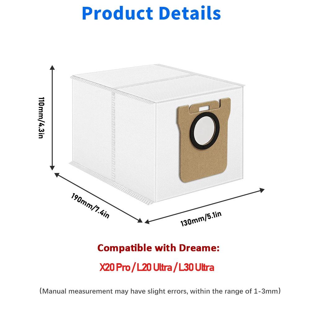 Compatible Mop Pads Dust Bags Filters Side Brushes for Dreame L11 Ultra L11 Ultra X11 Pro Robot Vacuum Cleaner Accessories Kit