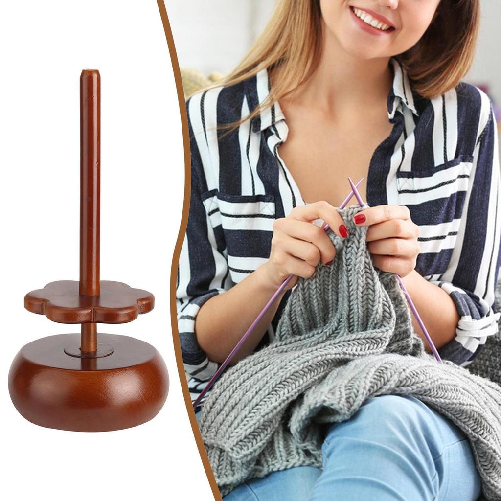 Yarn Holder for Crocheting and Knitting, Sewing Supplies Storage Gift Spindle Dispenser Wooden