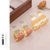 Trend European and American Fashion Multi-layer Gold Earrings Geometric Fashion Versatile Personalized Stud Earrings Cold Wind Jewelry Women