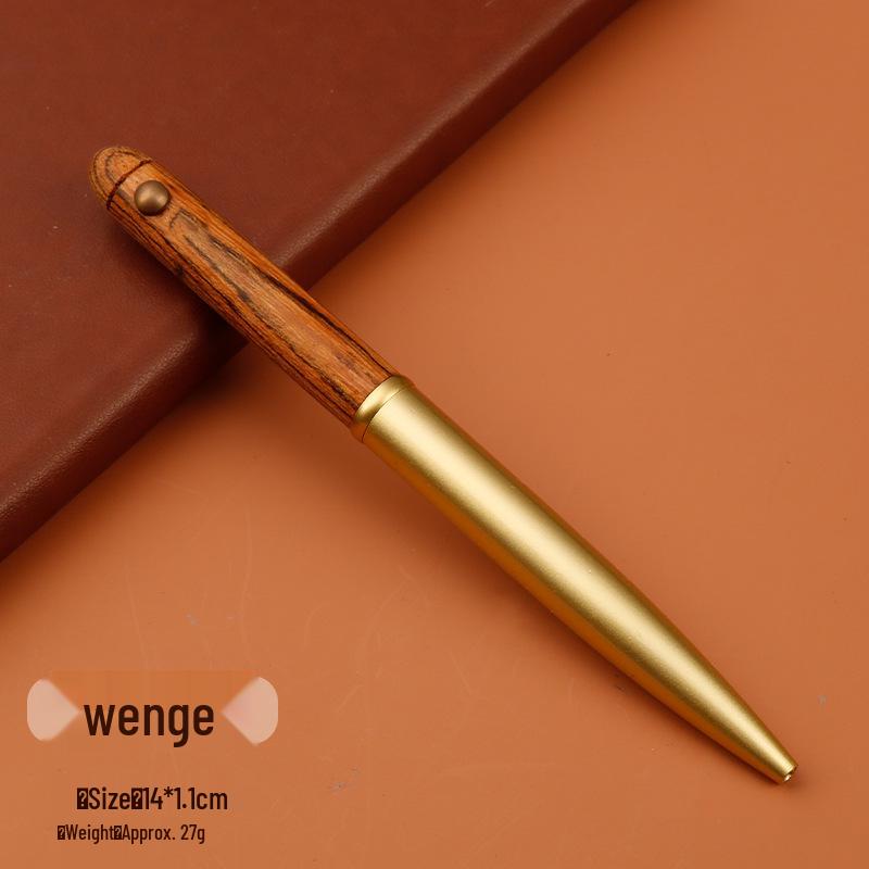 Messing & Sandelholz Signature Kugelschreiber - Retro Schwarz, Ideal für Unterschriften im Geschäft & als Geschenk