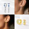 S925 Silver Colorful Sparking Zircon Heart Shape Dopamine Hoop Earrings Flowers Earrings Jewelry for Women Girl Fine Gifts
