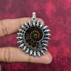 Ammonite Fossil 925 Solid Sterling Silver Pendant, Handmade Gemstone Jewelry Pendant For Memorial Day