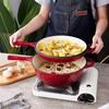 2 In 1 Enameled Cast Iron Pot with Lid 11 Inch Cast Iron Dutch Oven & Skillet Combo, Enameled Cast Iron Cookware with Lid