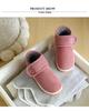 Sapatos de Algodão Antiderrapantes com Sola de Tendão de Vaca para Meninos no Inverno, Sola Espessa, Velcro, Pantufas Quentes para Interior/Exterior para Mulheres