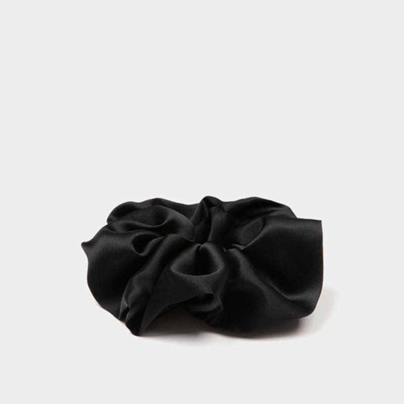 AVVINA PELLE Silk Scrunchie (M) - Black