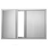 BBQ Access Door, 914x610 Mm Double Outdoor Kitchen Door, Stainless Steel Flush Mount Door, Wall Vertical Door with Recessed Handles , for BBQ Island,