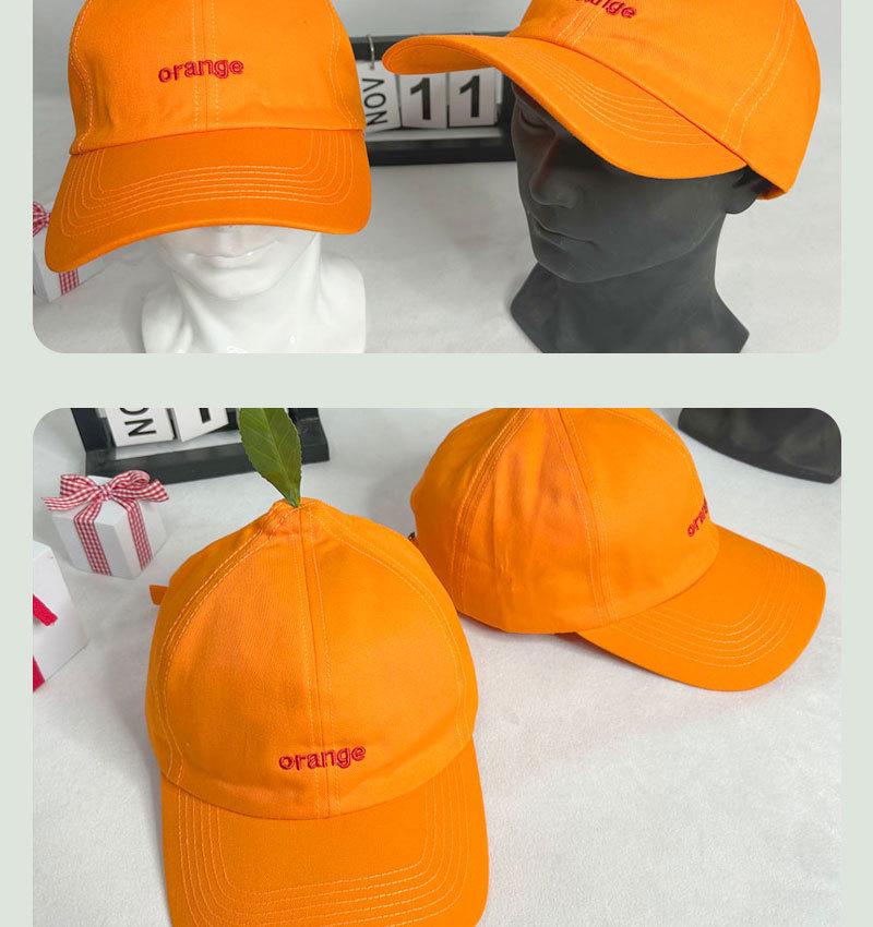 Unisex Designer Orange Duckbill Cap with Cute Letter Embroidery - Stylish Sun Hat for a Slimmer Look