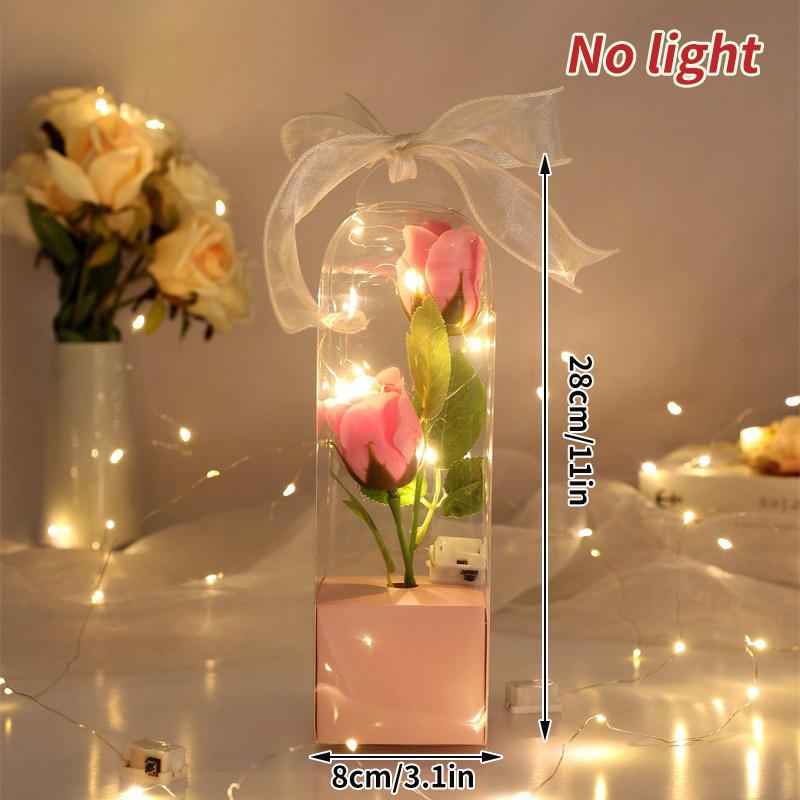 Eternal Flower Galaxy Rose Gift Items Artificial Flowers In Transparent Dome Valentine'S Day Present Vivid Foil Rose Desktop Ornament