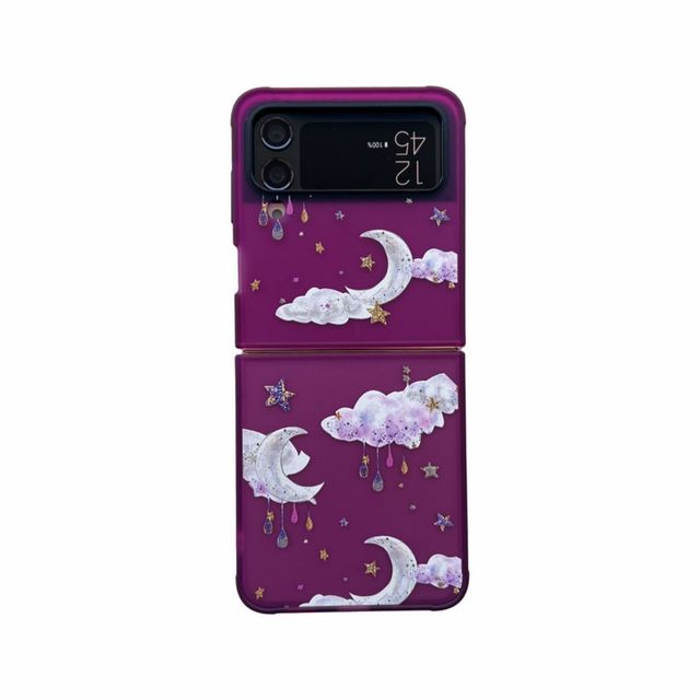 

Матовый полупрозрачный чехол для Samsung Galaxy Z Flip 4, чехол 3, складной противоударный жесткий чехол с изображением лунного облака для Samsung Z Flip 3 Galaxy Z Flip 4