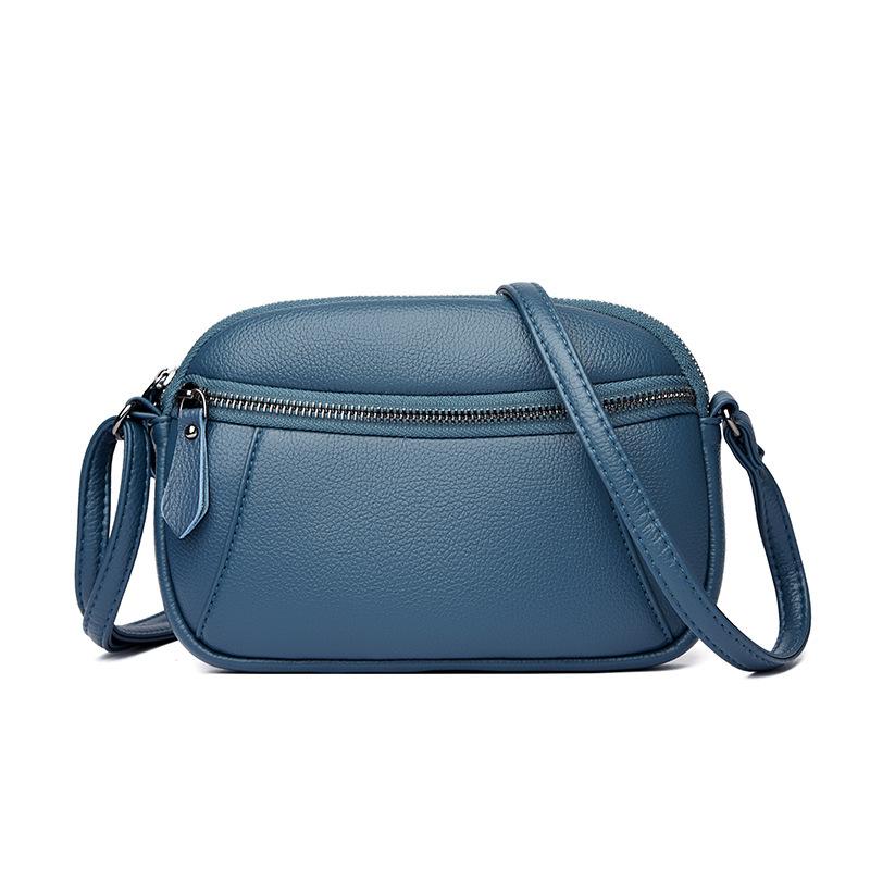 

Women s bag 2025 new mini shoulder bag small bag texture soft leather solid color multi-pocket women s messenger bag синій