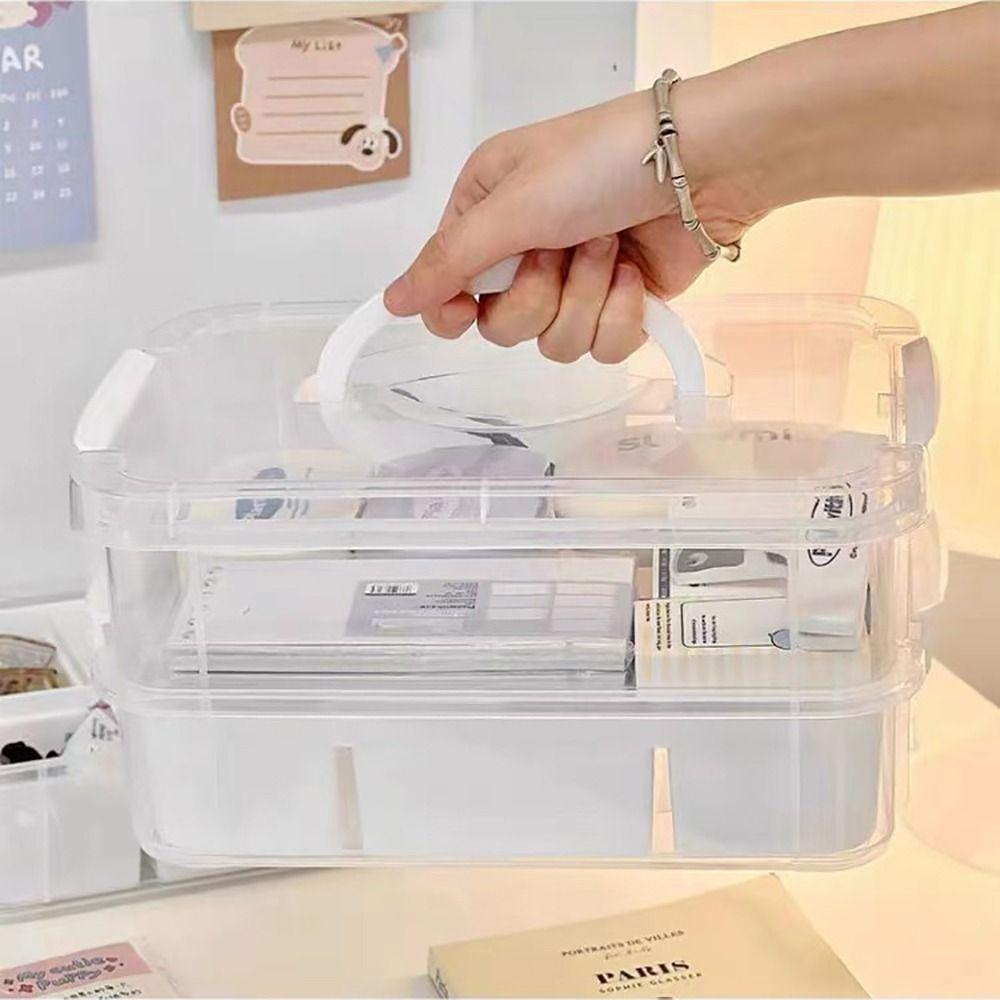 1Pcs 4 Layers Desk Storage Organizer Transparent Jewelry Container Bins Makeup Organizer Box