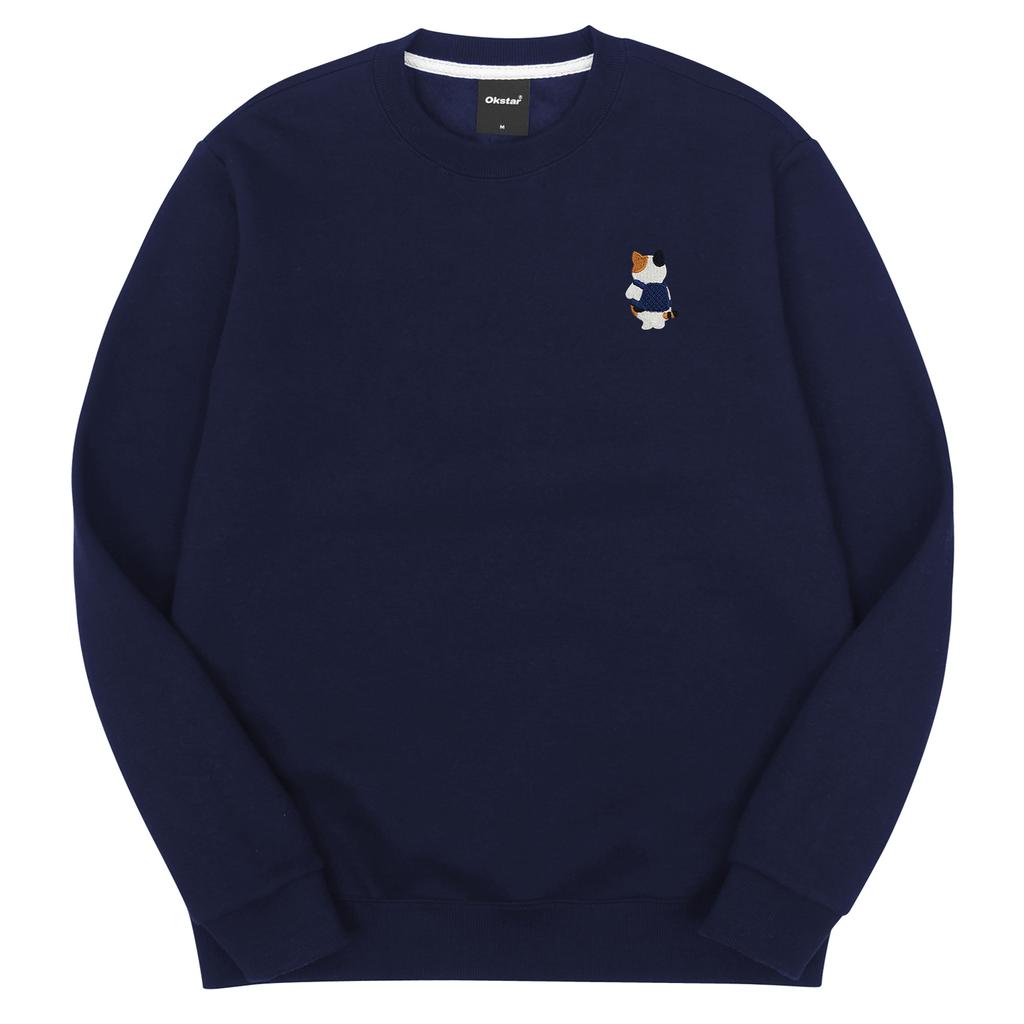 OKSTAR Bag Tricolor Cat Embroidered Special Double-Sided Sweatshirt (Type B)