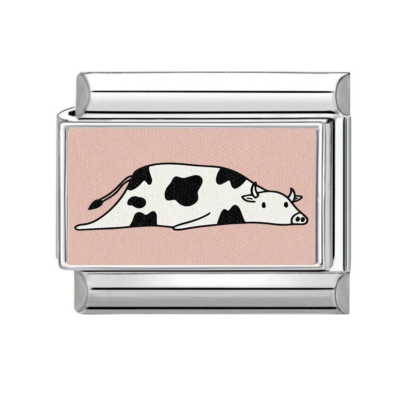 Y2K Cartoon Cat Dog Flower Love Rabbit Guitar Italian Charm Links Fit 9mm Stainless Steel Bracelet Women Men DIY Making Gift