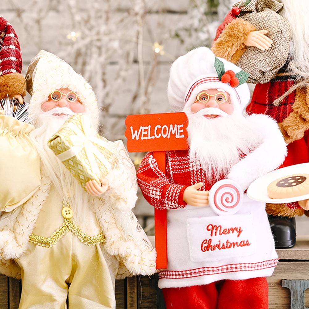 Xmas Christmas Lovely Stand Decorations Party Santa Claus Doll Toy Ornament Gift