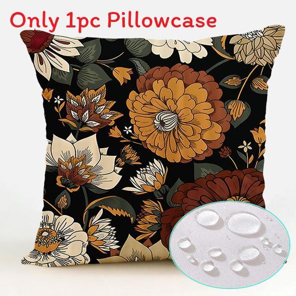 Polyester Waterproof Pillow Cover With Floral Pattern For Living Room Decor
