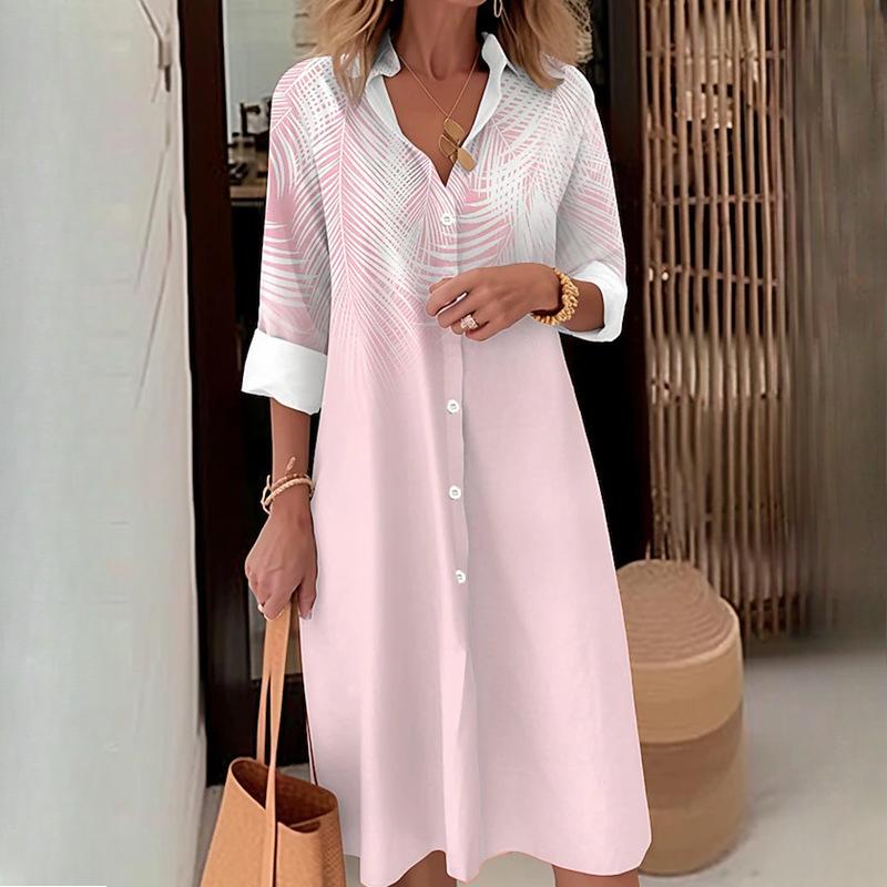 EastRogue Chemise Robe Décontractée Automne Hiver Femme Tempérament Boutons Col Chemise Manches Longues Ample