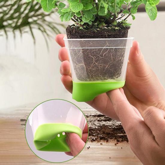 6 bucăți ghivece transparente de pepinieră, ghivece de cultivare pentru răsaduri, cu bază de silicon, semințe reutilizabile, ghivece de început cu etichete pentru balcon de grădină