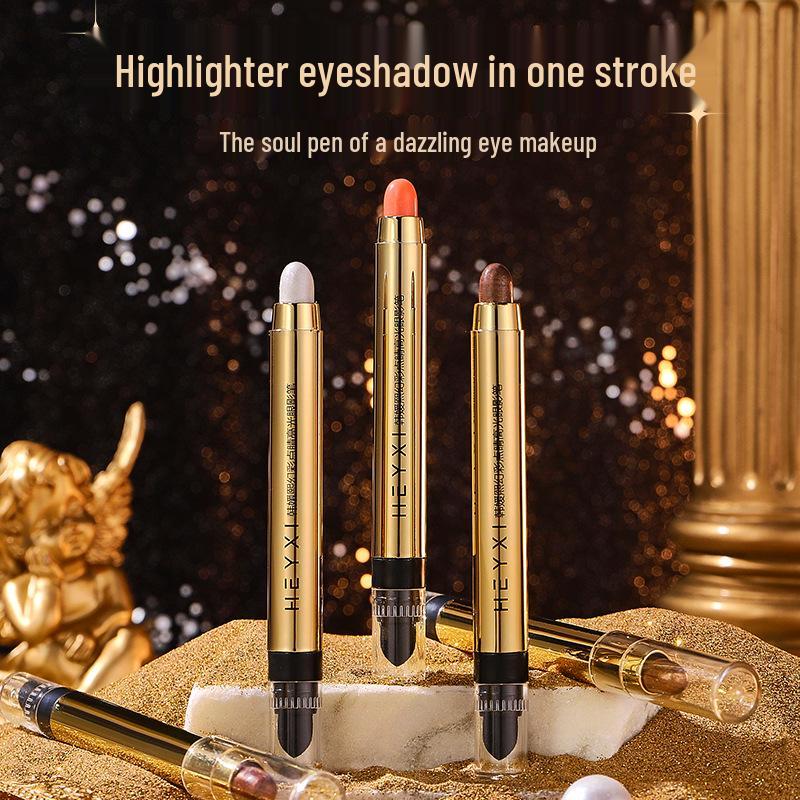 HEYXI Han Yuanyi Smudge-proof Highlighting Eyeshadow Stick - Brightening Under-eye Pen with Fine Shimmer, Double-ended for Easy Eye Makeup