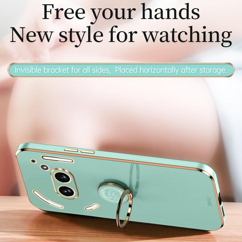 XINLI For Nothing Phone (2a) Cover Electroplating Ring Kickstand Soft TPU Phone Case